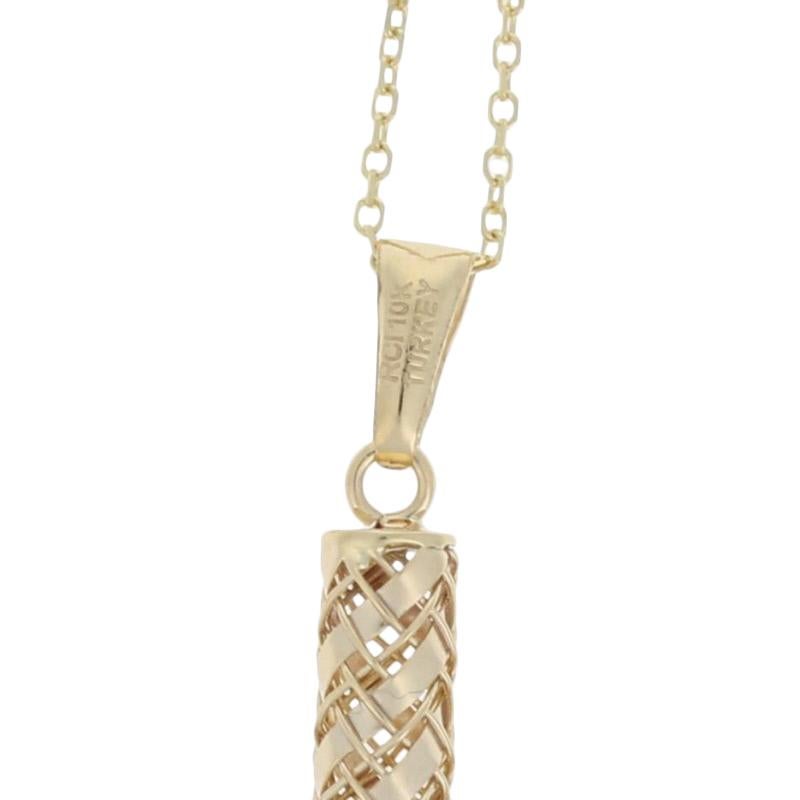Women's New Woven Cross Pendant Necklace, 10k Yellow Gold Faith Gift