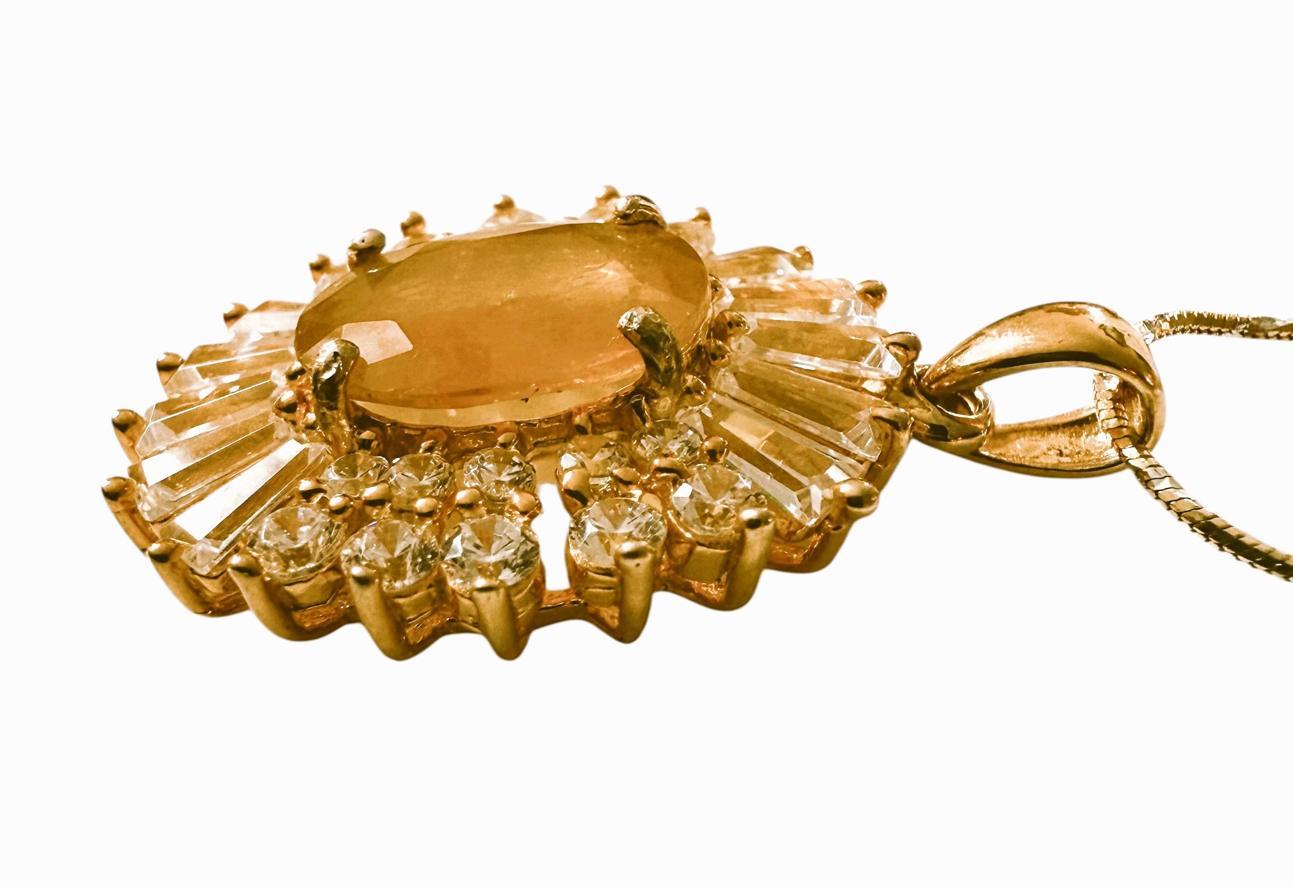 Women's New Y Gold PL Sterling 5.05 Carat Yellow & Diamond Cut Sapphire Necklace For Sale