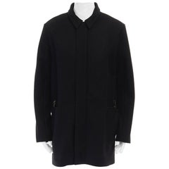 new Y PROJECT YOHAN SERFATY black wool latch felted parka coat jacket FR52 UK42