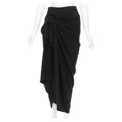 new YOHJI YAMAMOTO 2019 Runway black self tie wrap around casual skirt JP1 S