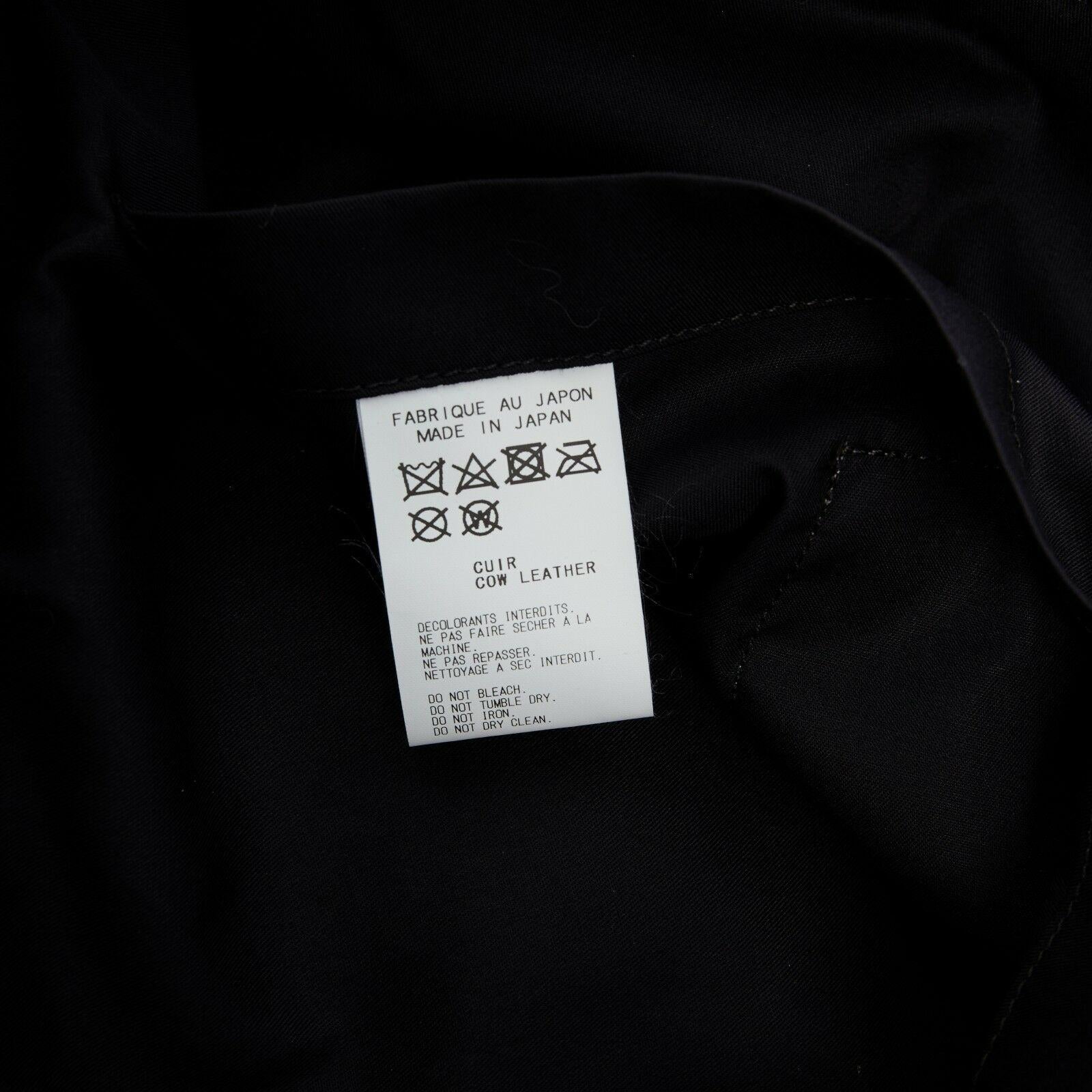 new YOHJI YAMAMOTO black leather white signature woven strap shoulder tote bag 4