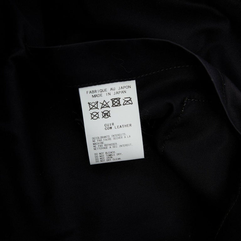 new YOHJI YAMAMOTO black leather white signature woven strap shoulder ...