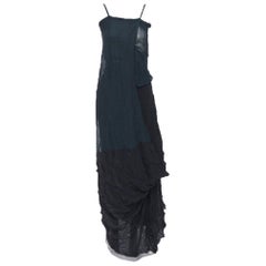 new YOHJI YAMAMOTO rare 1995 shibori dyed green black deconstructed dress S