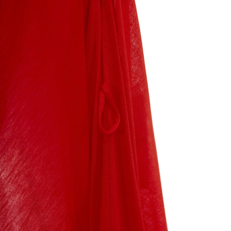 new YOHJI YAMAMOTO red cotton crinoline wired asymmetric draped skirt ...
