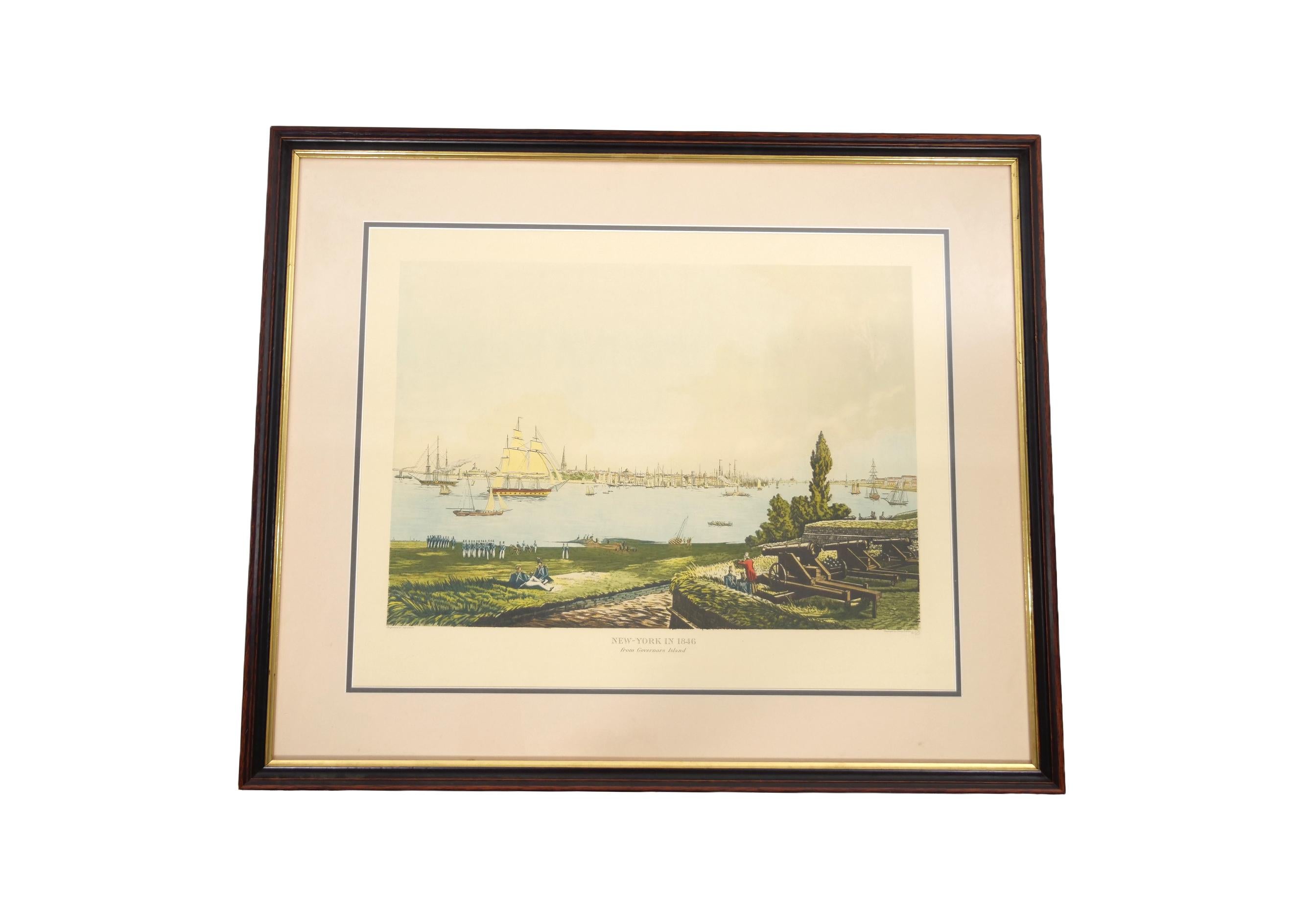 New York / 1846 Framed Aquatint Etching After Frederick Caitherwood For Sale 4