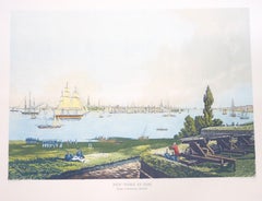 New York / 1846 Framed Aquatint Etching After Frederick Caitherwood