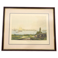 New York / 1846 Framed Aquatint Etching After Frederick Caitherwood