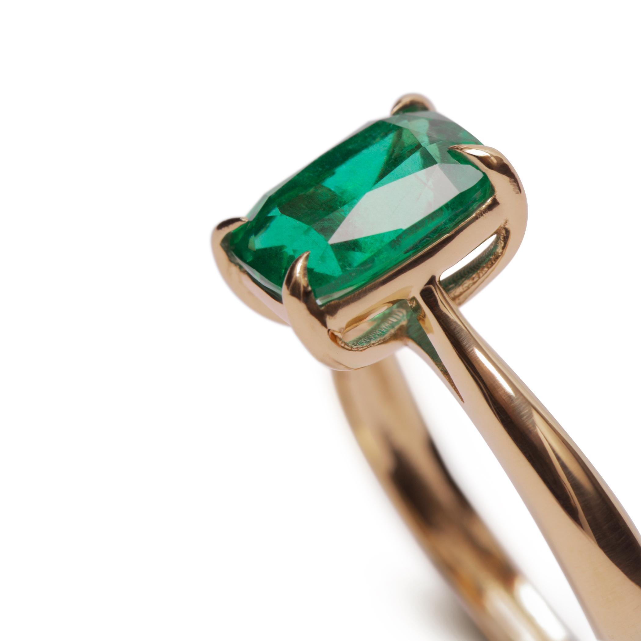 Contemporary New York 18k Gold - 1.4ct Brazillian Emerald ring - By Crayons Sao Paulo