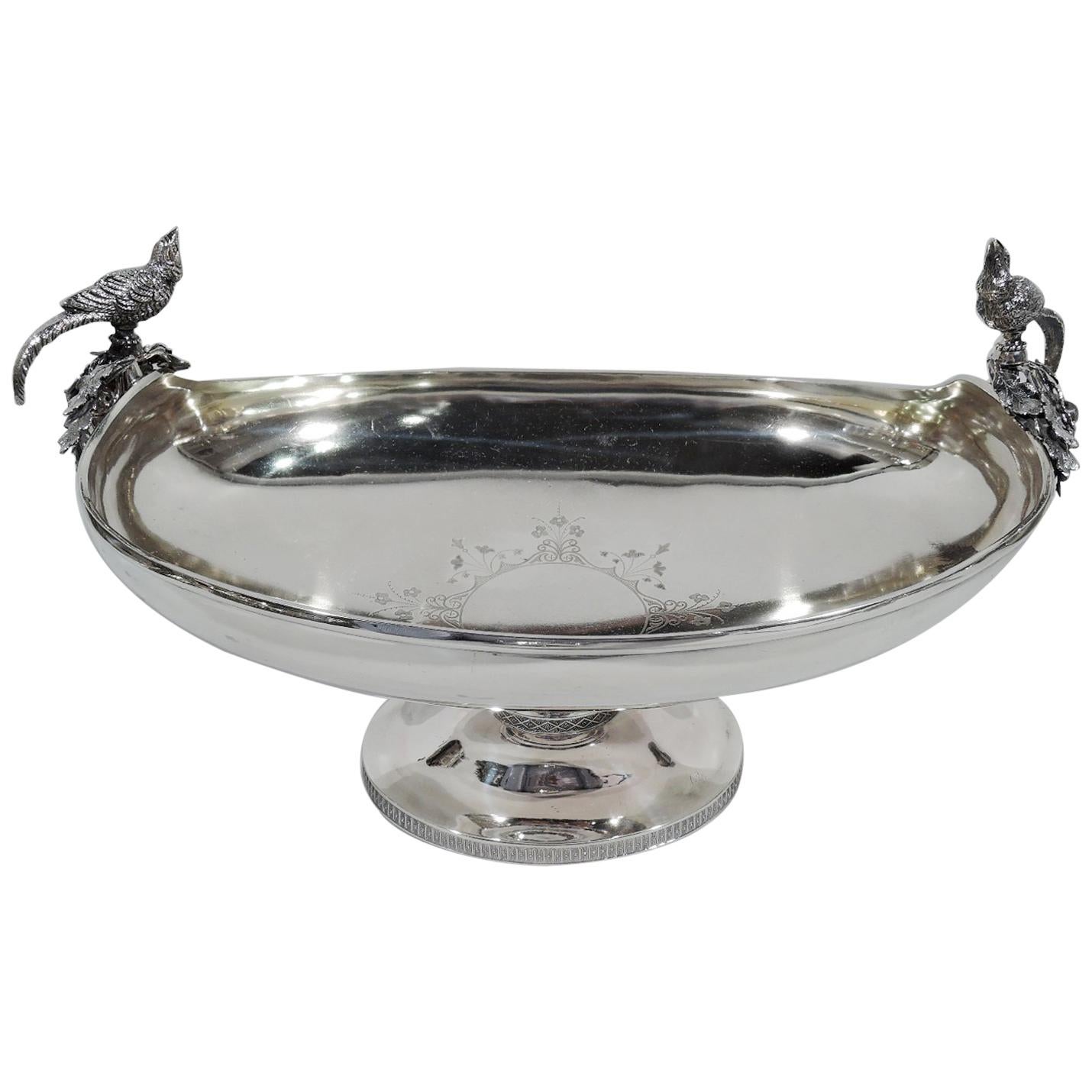 New York Aesthetic Sterling Silver Centrepiece Bowl with Birds