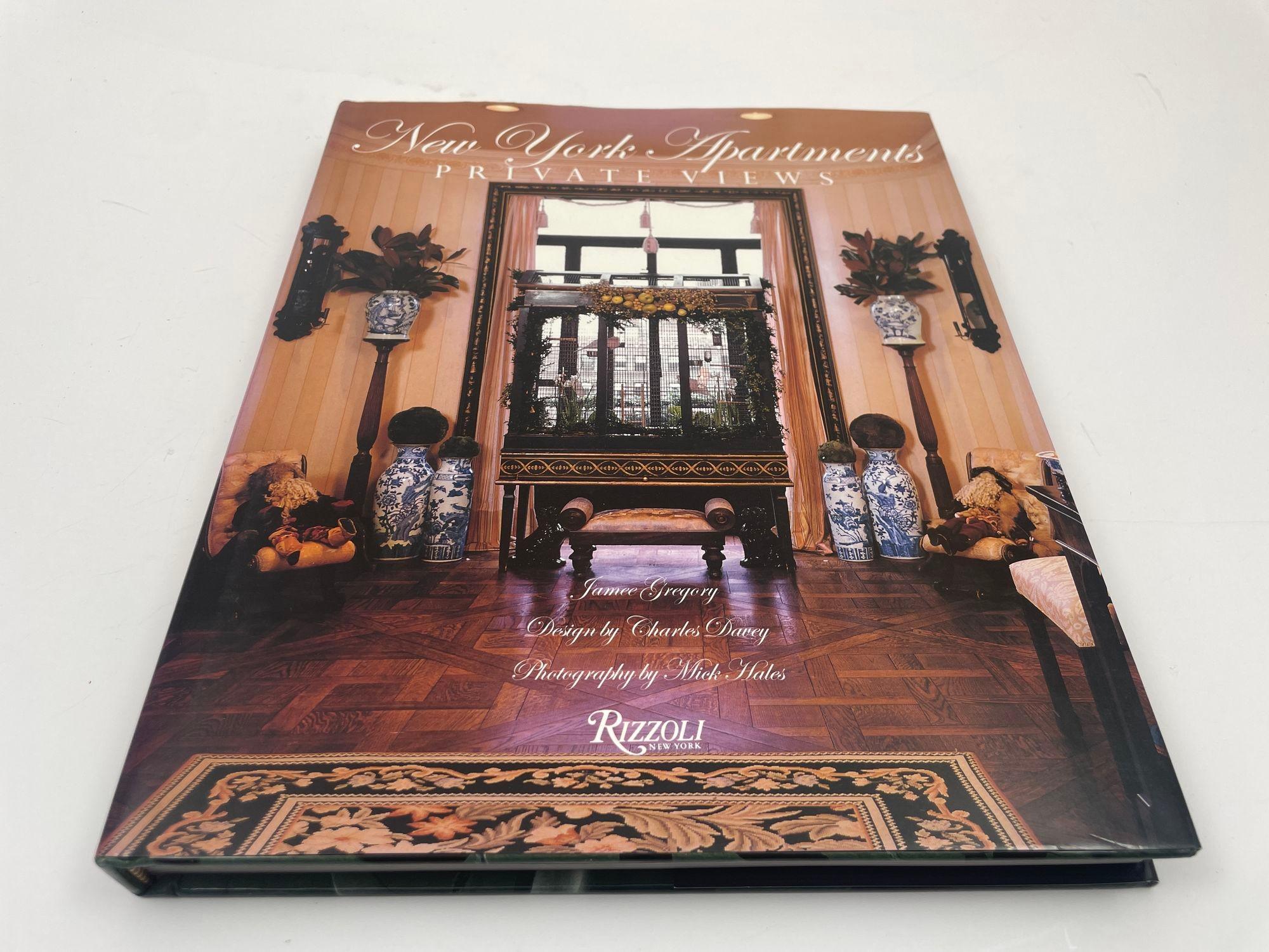 NEW YORK APARTMENTS Private Views by Jamee Gregory & Charles DaveyNew York: Rizzoli, 2004. First Edition; First Printing. Hardcover.
New York Apartments: Private Views is a lavishly illustrated book that takes readers on a tour of some of the most
