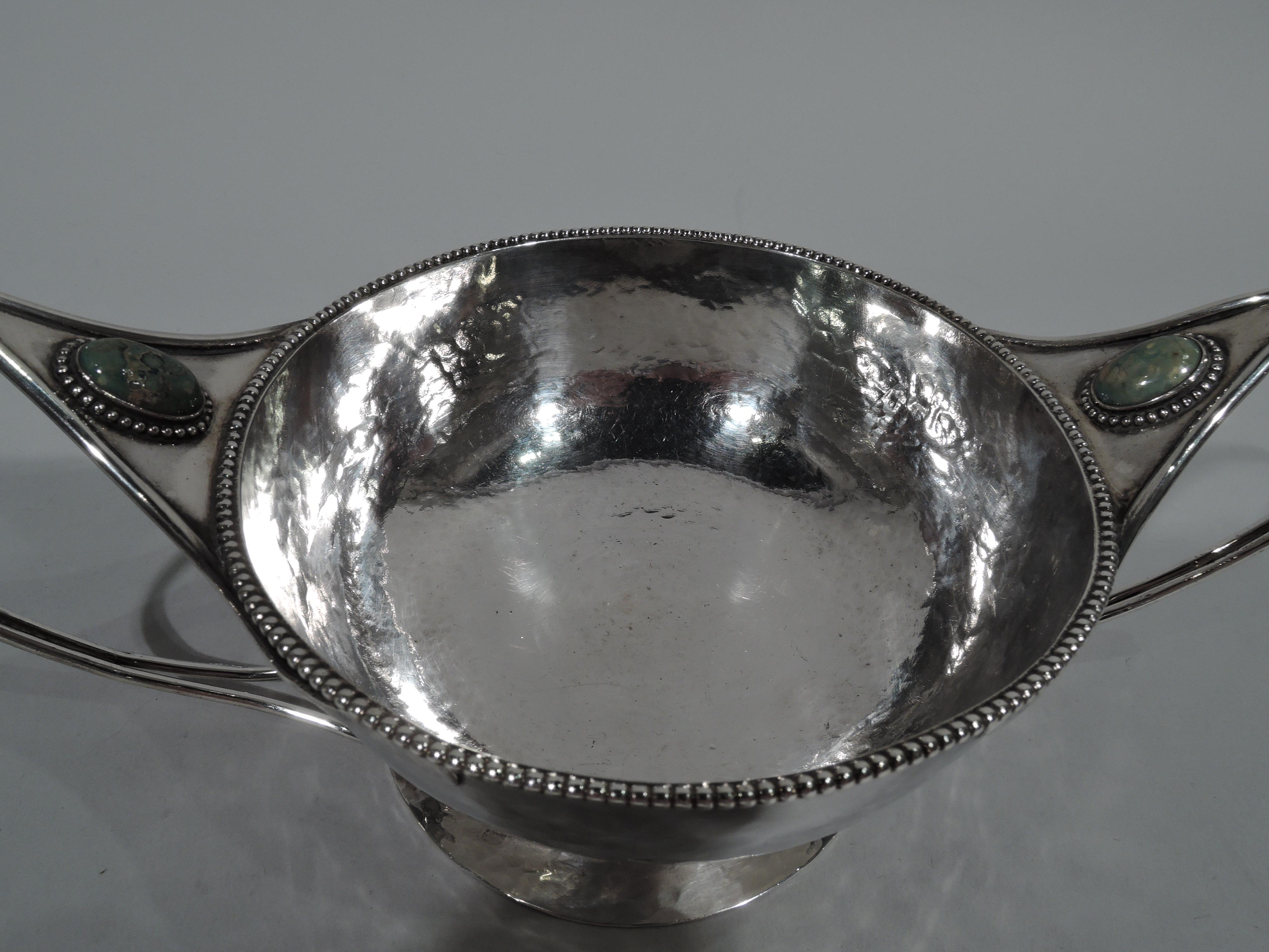 American New York Arts & Crafts Sterling Silver Bowl in English Ashbee Style