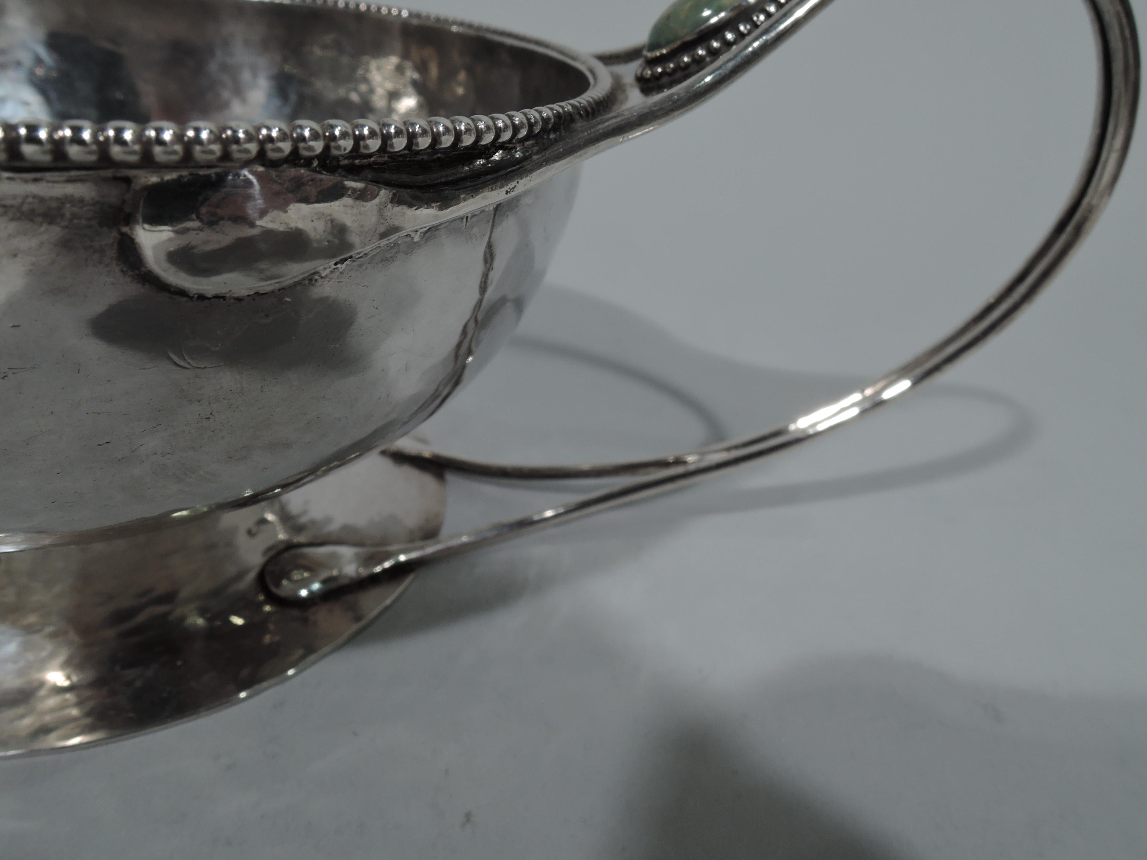 New York Arts & Crafts Sterling Silver Bowl in English Ashbee Style 1