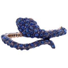 Lucea New York Blue Sapphire and Diamond Bangle Bracelet