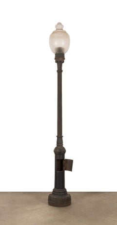 New York Cast Iron Cenral Park Lamp Post Beaux Arts Style Circa 1911