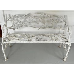 New York Cast Iron Twig & Serpent Garden Bench Signed Janes Beebe Circa 1860