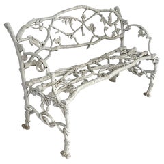 New York Cast Iron Twig & Serpent Garden Bench Signed Janes Beebe Circa 1860