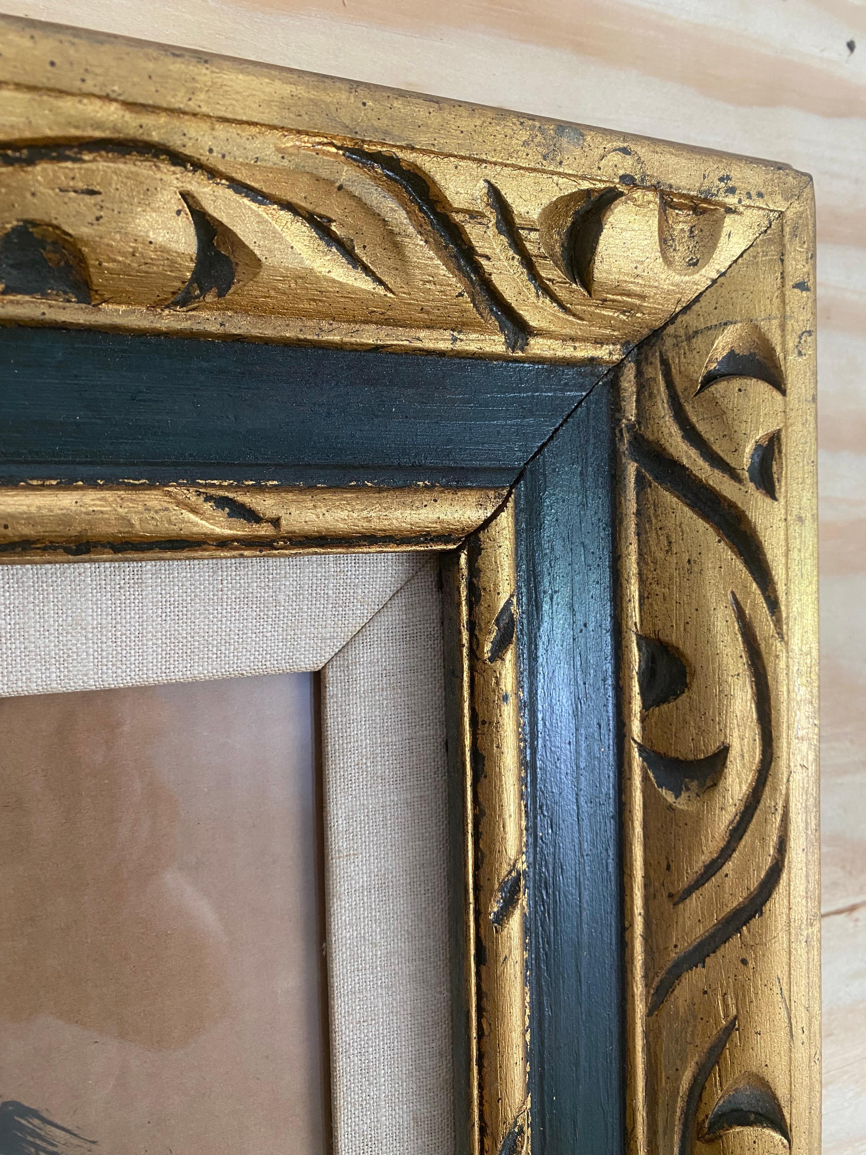 New York City Gouache-Gemälde in Giltwood-Rahmen im Angebot 7