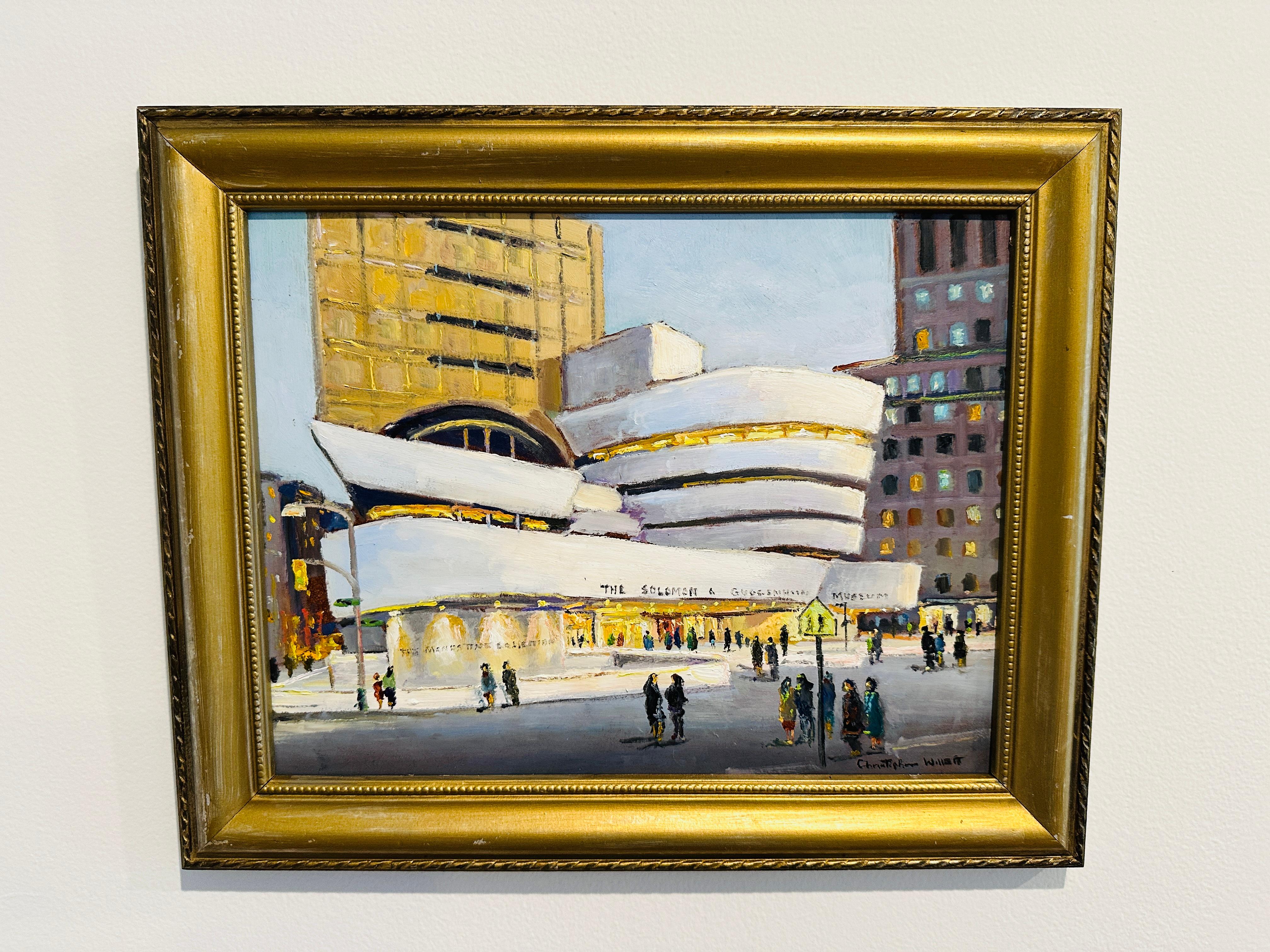 Guggenheim Museum di New York Frank Lloyd Wright Pittura a olio impressionista in vendita 1