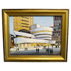 Nueva York Guggenheim Museum Frank Lloyd Wright Pintura al óleo impresionista