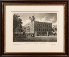 New York City Hall – Antique Architectural Engraving of Manhattan, c.1850