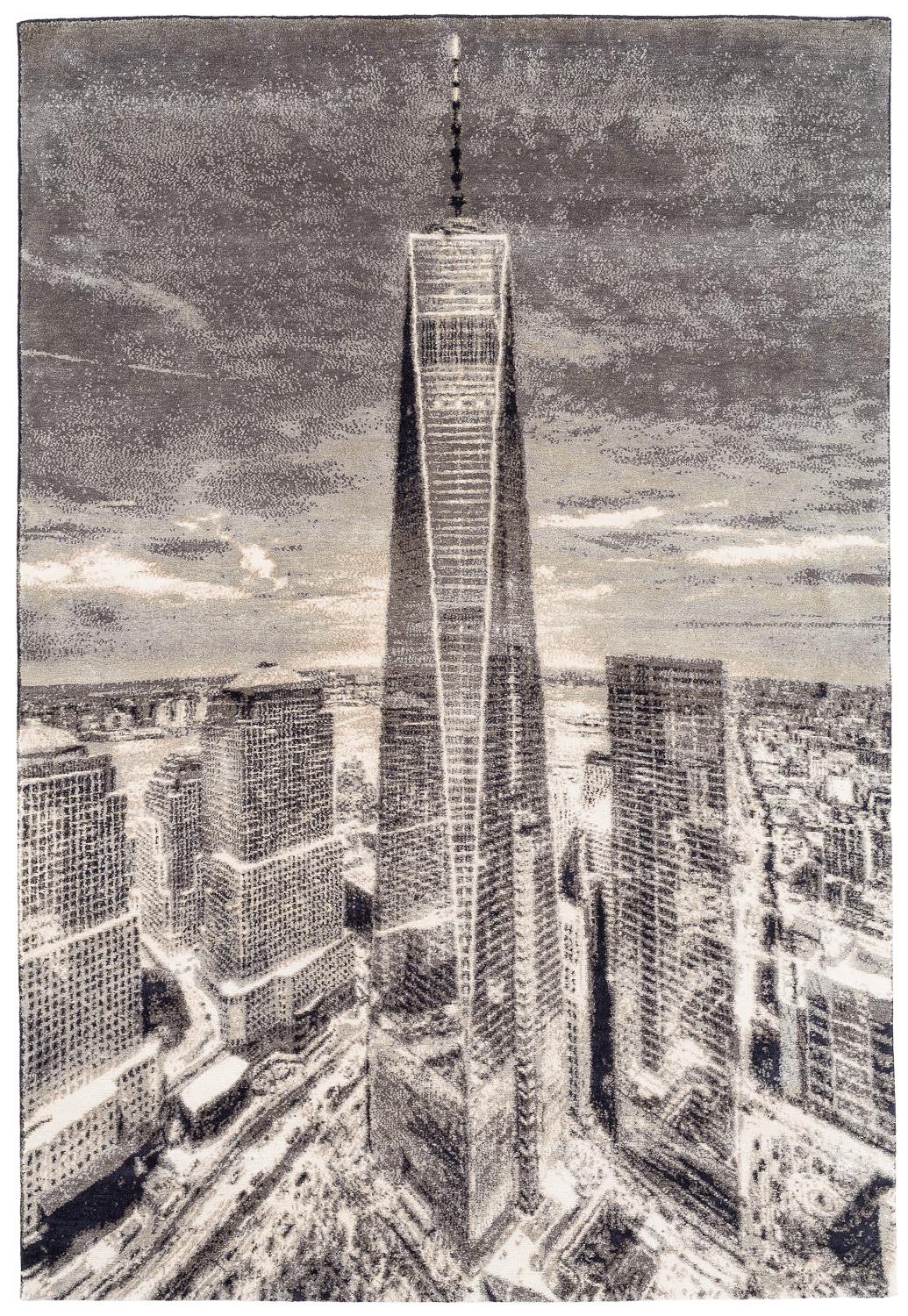 Tapis New York City One World Showpiece de Joseph Carini x Allan Tannenbaum en vente 4