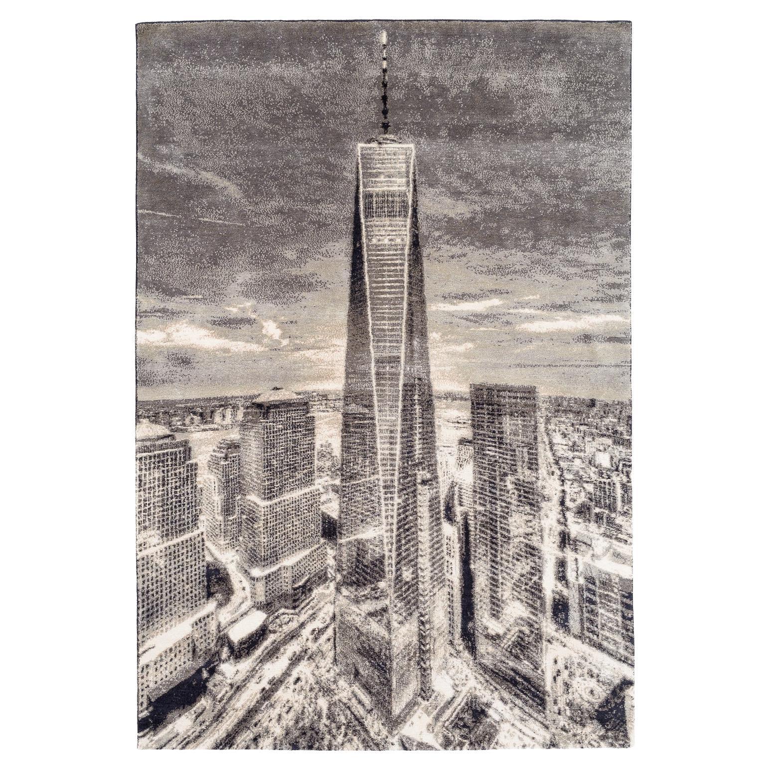 New York City One World Showpiece Teppich von Joseph Carini x Allan Tannenbaum, New York City