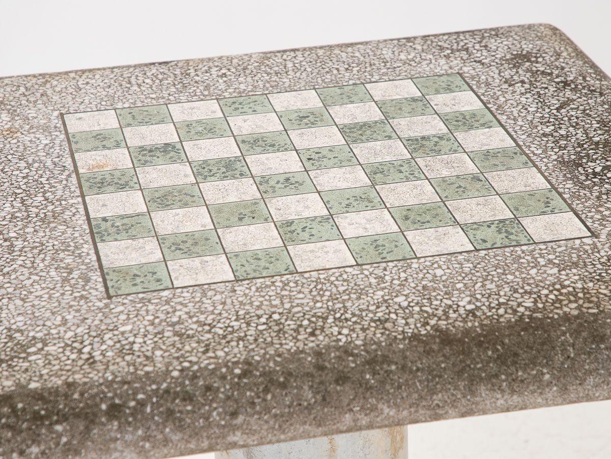 Own a piece of iconic New York. A New York City Department of Parks and Recreation Chess Table and Pair of Stools. These chess tables and stools have been found in New York parks for decades and are an important part of the history of dedicated