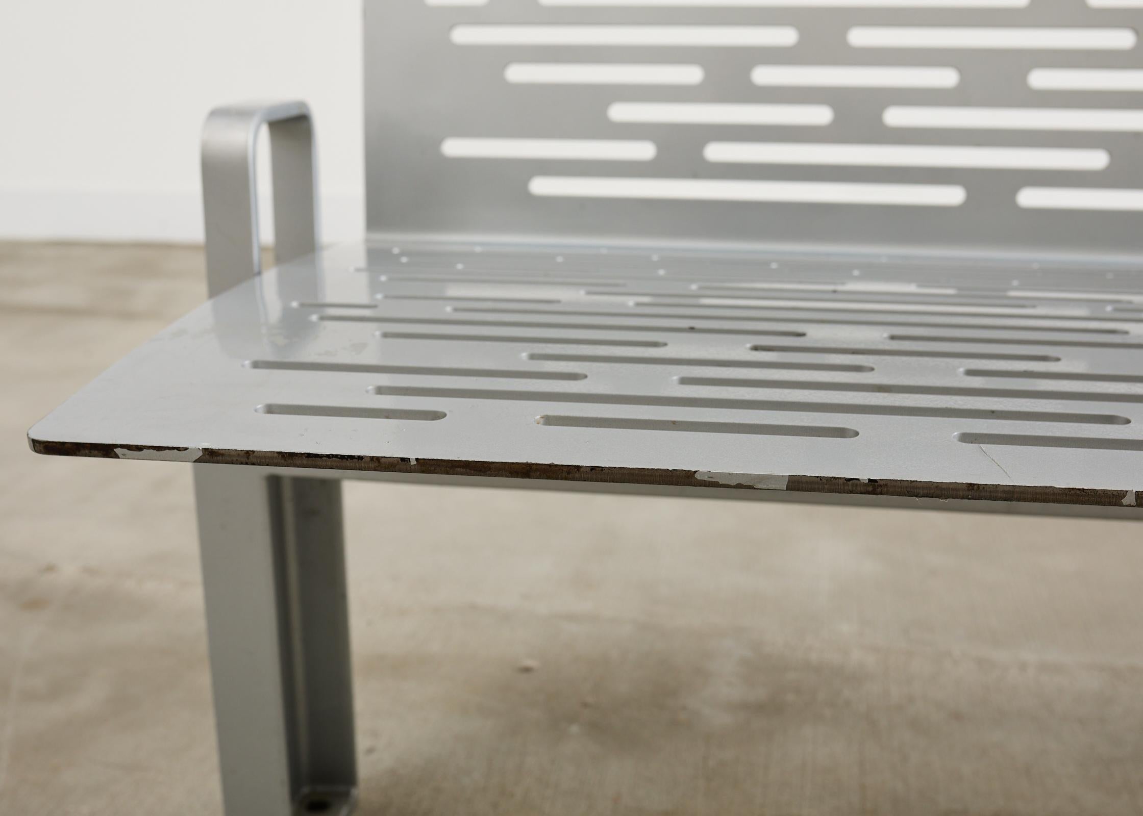 New York City Post Modern Iron Three Seat Park Bench For Sale 3