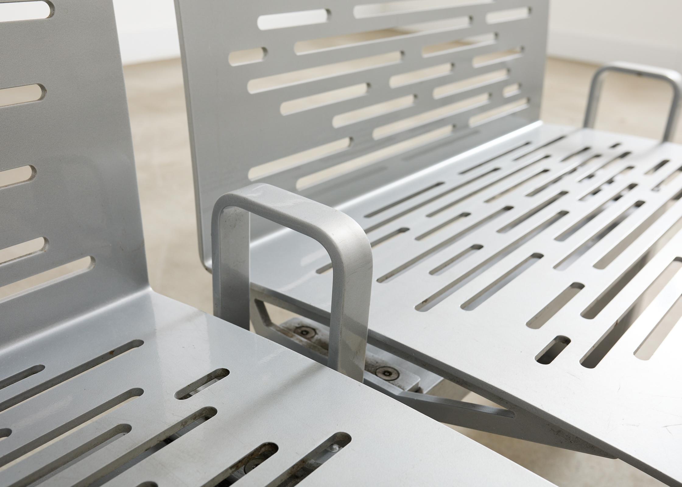 New York City Post Modern Iron Three Seat Park Bench For Sale 5