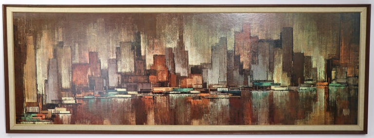 Mid-Century Modern New York City Scape Skyline Maio for Turner Print For Sale