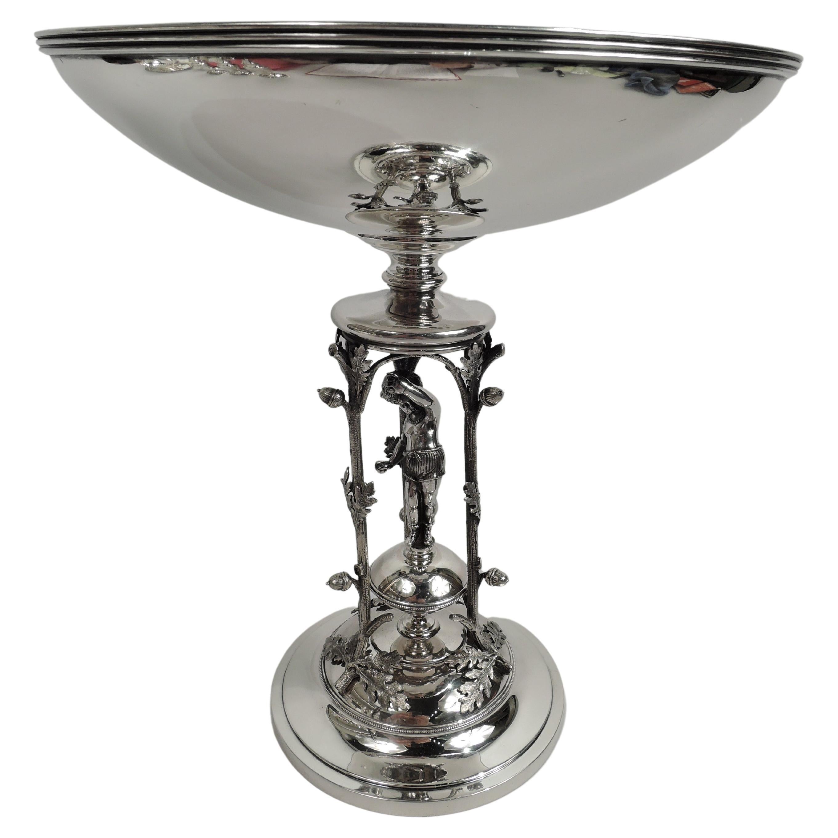 New York Classical Centerpiece Compote by John Wendt for Ball, Black For Sale