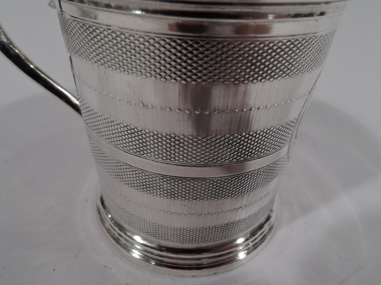 19th Century New York Classical Coin Silver Baby Cup by Wood & Hughes