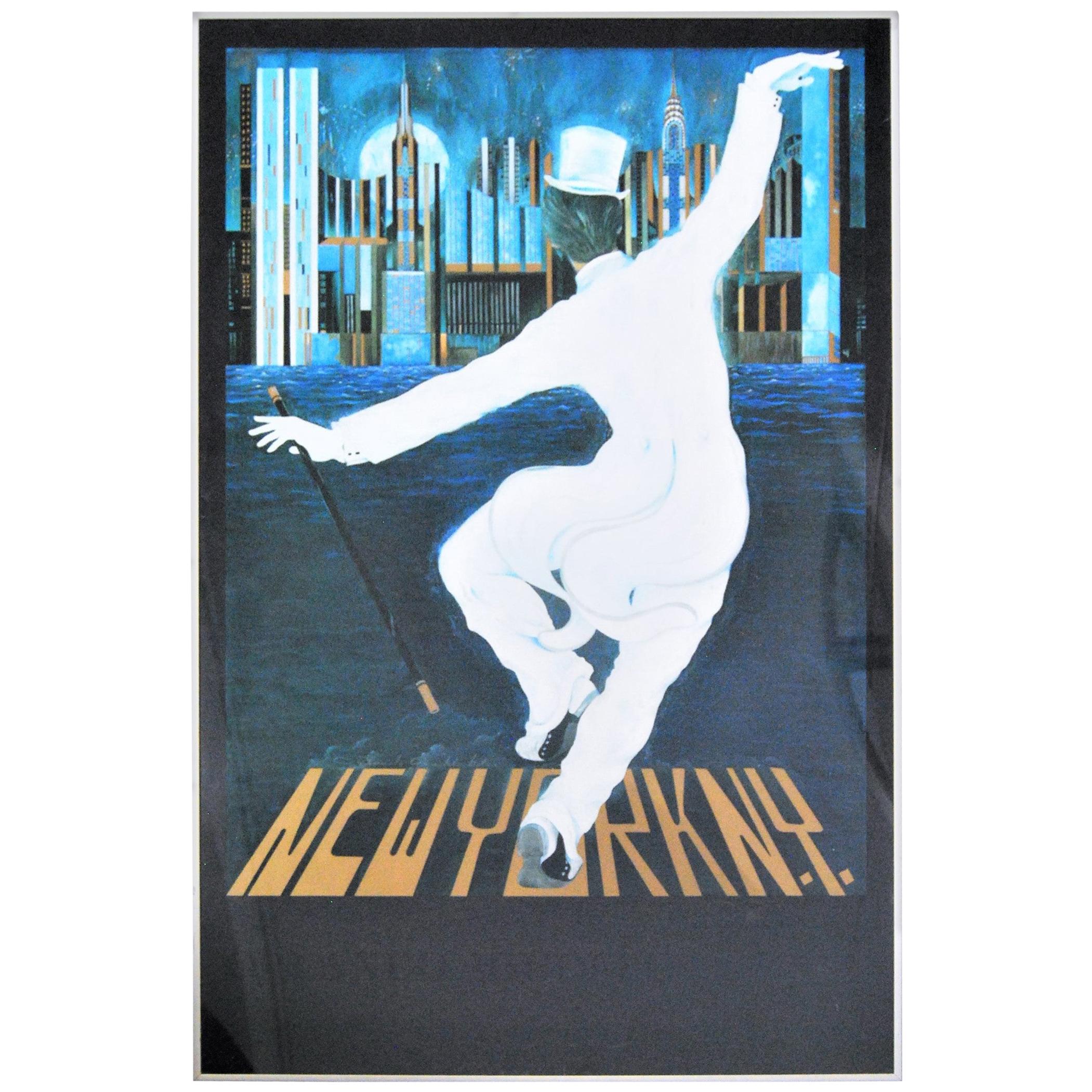 "New York Dancing' Contemporary Modern a Poster by Orlando Agudelo-Botero For Sale