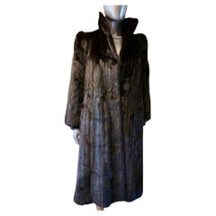 New Yorker Designer Adolfo Glamour Dunkel Ranch Nerzmantel von Größe 10-12