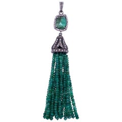 Lucea New York Emerald and Diamond Tassel Pendant