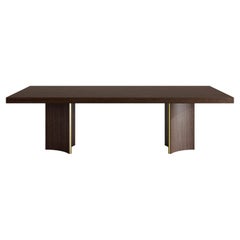 New York Extendable Table in Wood with Brass Details, Modern Design