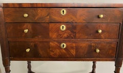New York Federal Mahogany Two-Drawer Work Stand, circa 1800