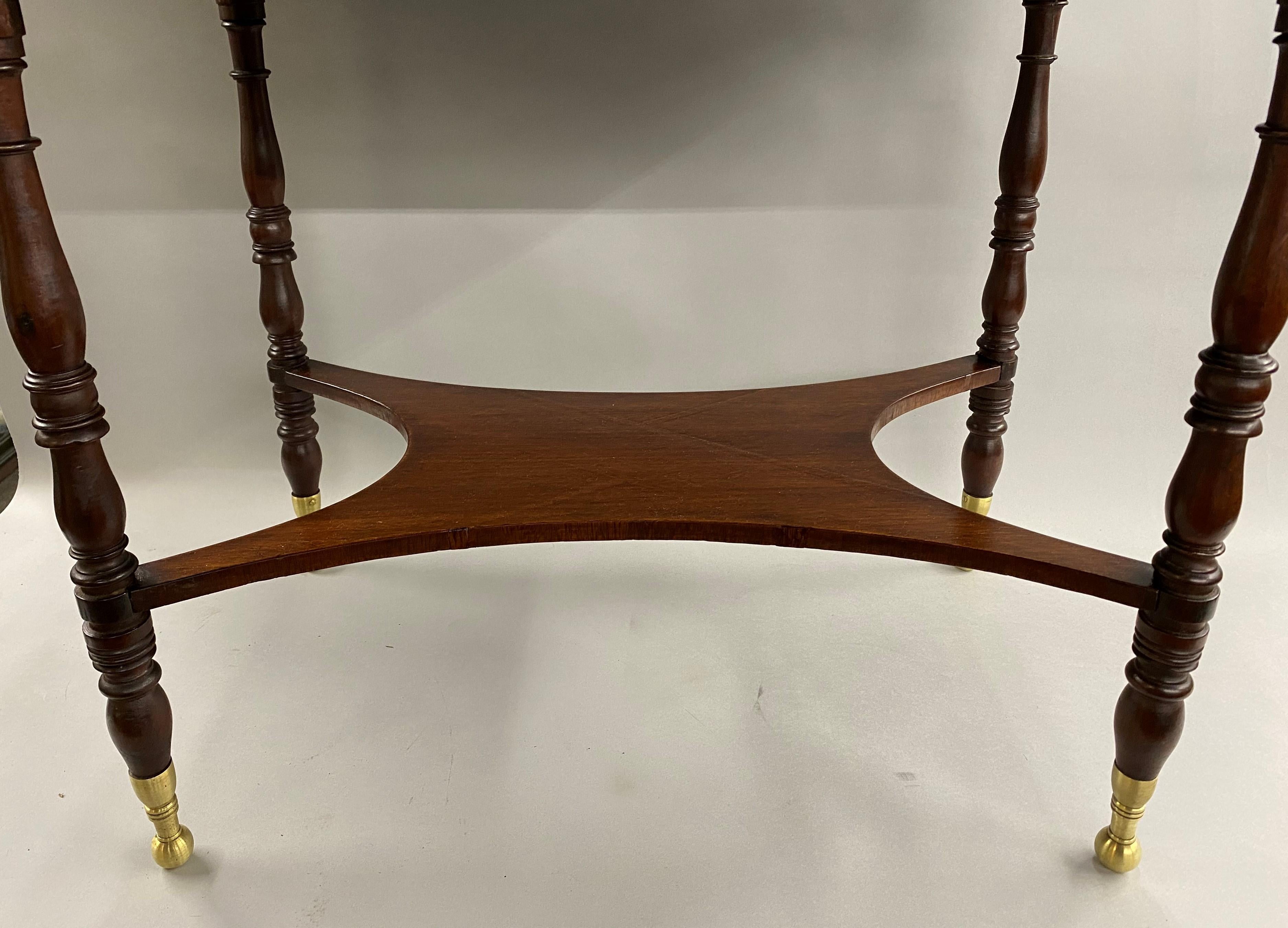 American New York Federal Mahogany Two-Drawer Work Stand, circa 1800