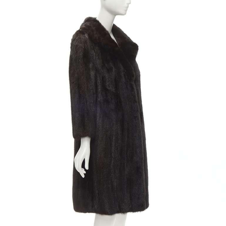 Women's NEW YORK FUR brown fur oversized collar long sleeve long coat For Sale
