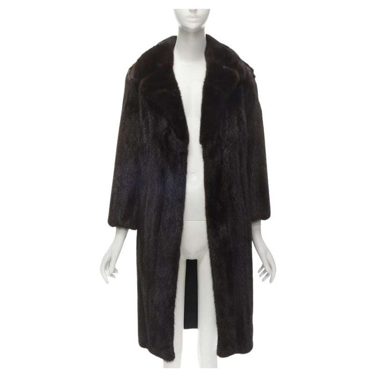 Oversized Fur Coat with Lapel Collar - Blue main image 1