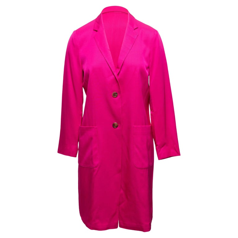 New York Industrie Hot Pink Wool and SilkBlend Coat For Sale at 1stDibs