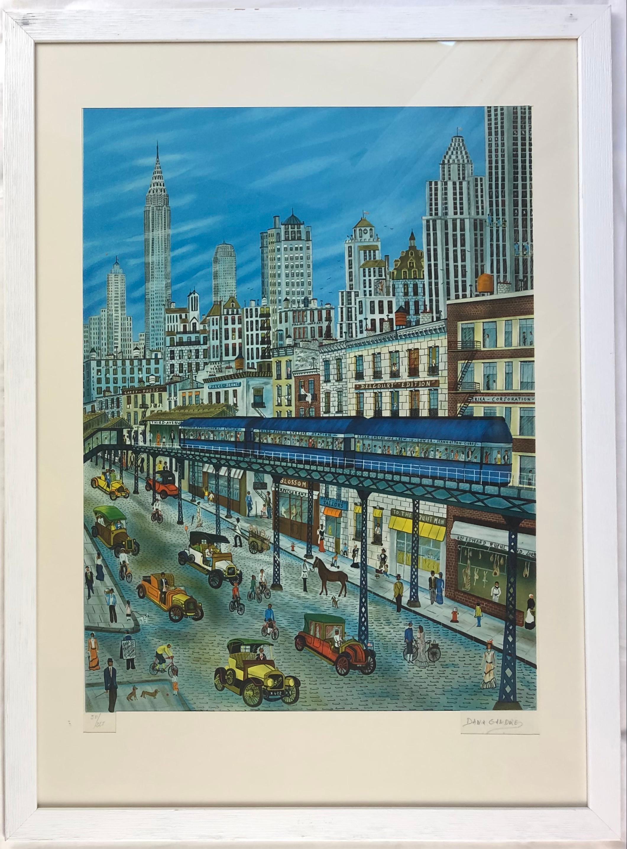 New York Lithograph by Artist Dan Gandre, Signed and Numbered, Limited Edition In Good Condition In Miami, FL