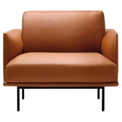 Chaise longue New York en métal et revêtement en cuir par Quinti Sedute