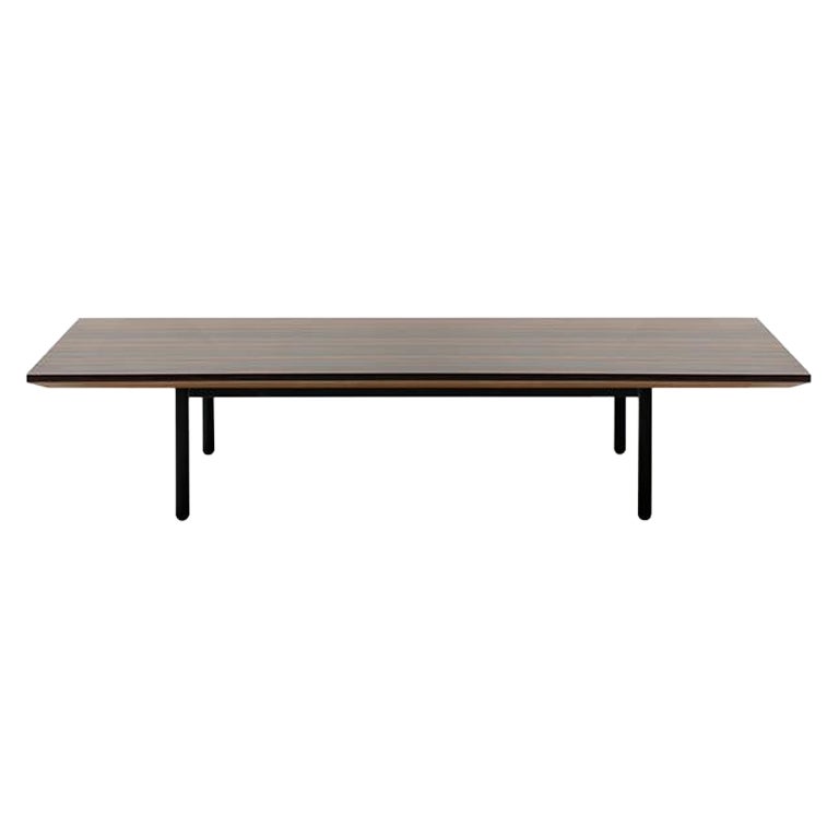 New York Niedriger Couchtisch aus schwarz lackiertem Metall & Ebenholz von Quinti Sedute im Angebot