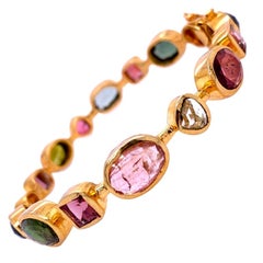 Lucea New York Multi Shape and Multicolored Tourmaline Bangle Bracelet