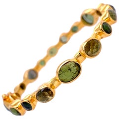 Lucea New York Multi Shape Green Tourmaline Bangle Bracelet