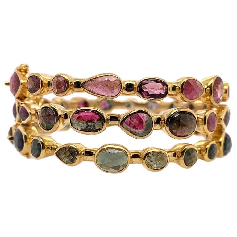 Lucea New York Multi Shape Tourmaline Bangle Set