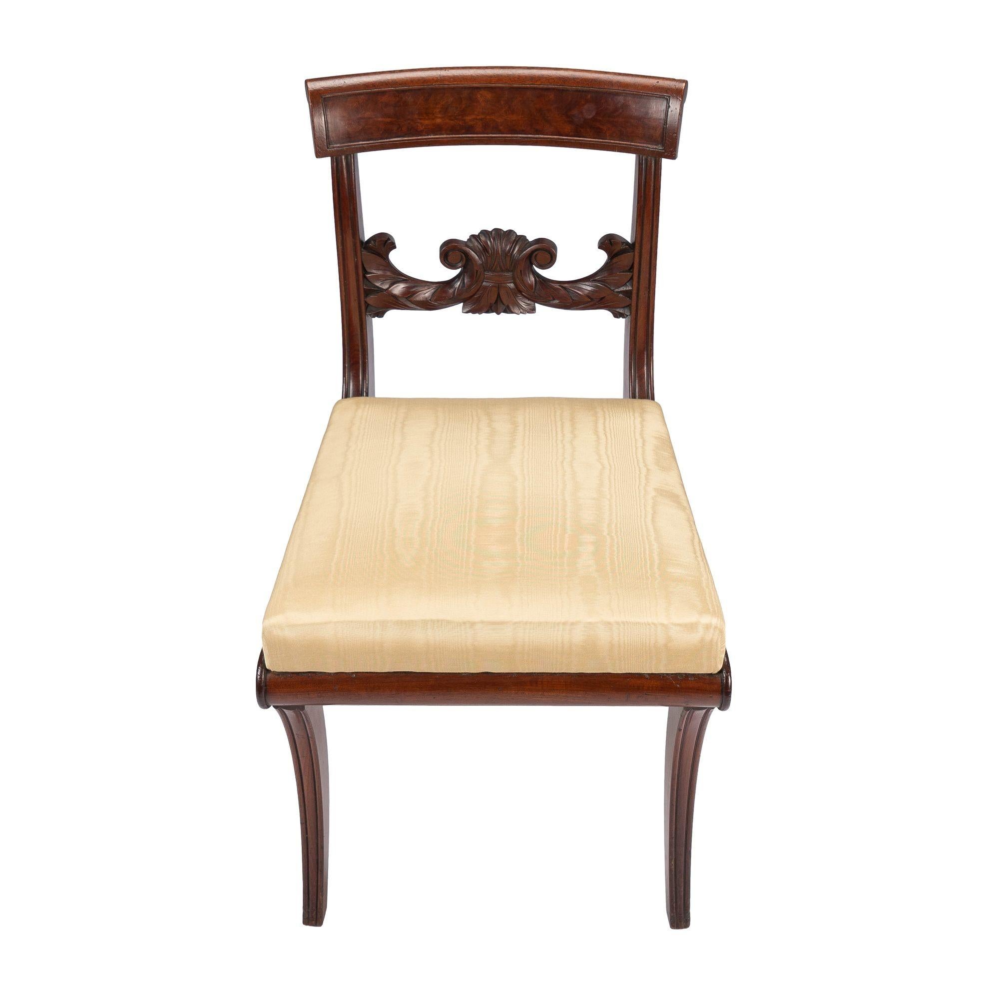 New York Neoclassic Klismos Side Chair in Honduran Mahogany, '1815' 3