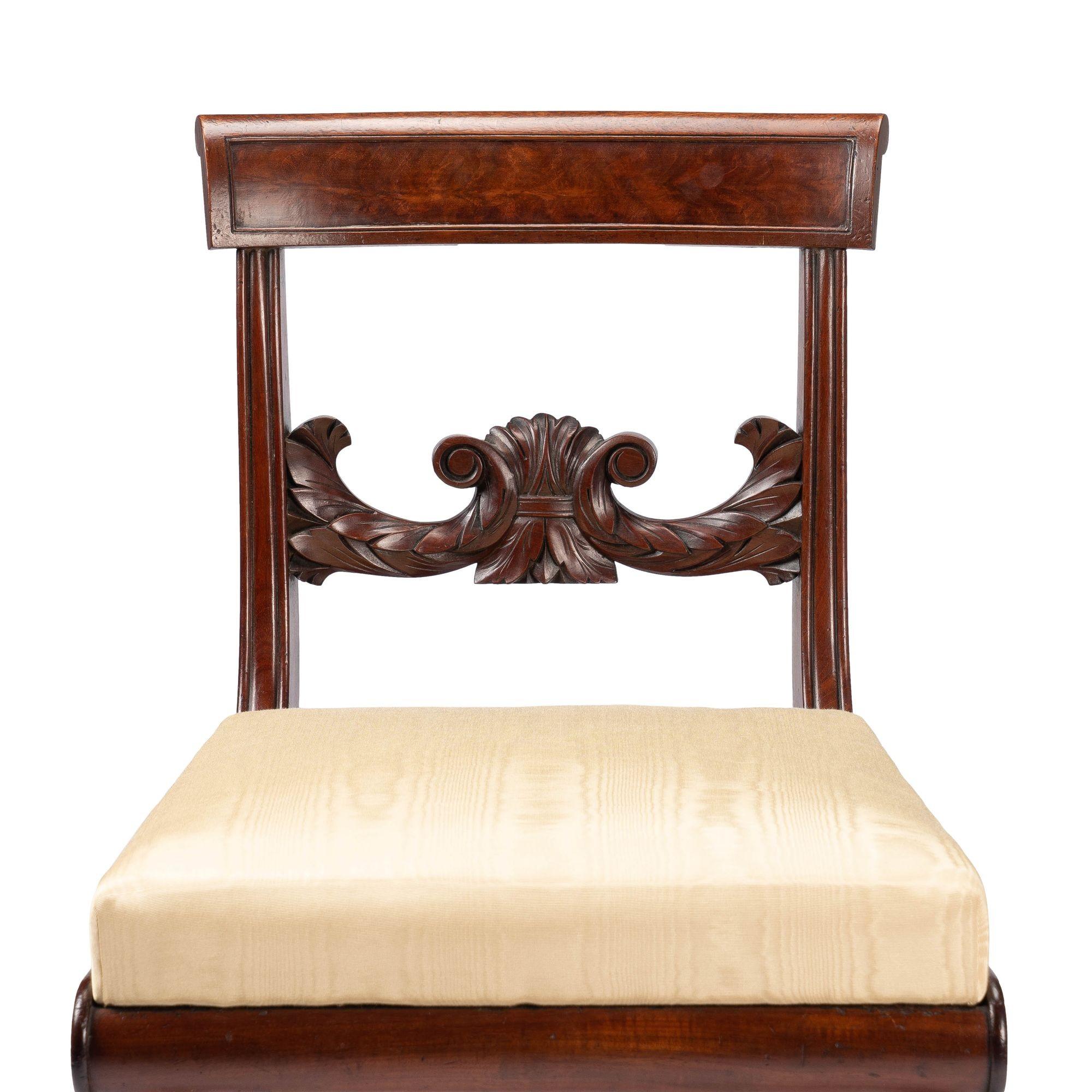 New York Neoclassic Klismos Side Chair in Honduran Mahogany, '1815' 4