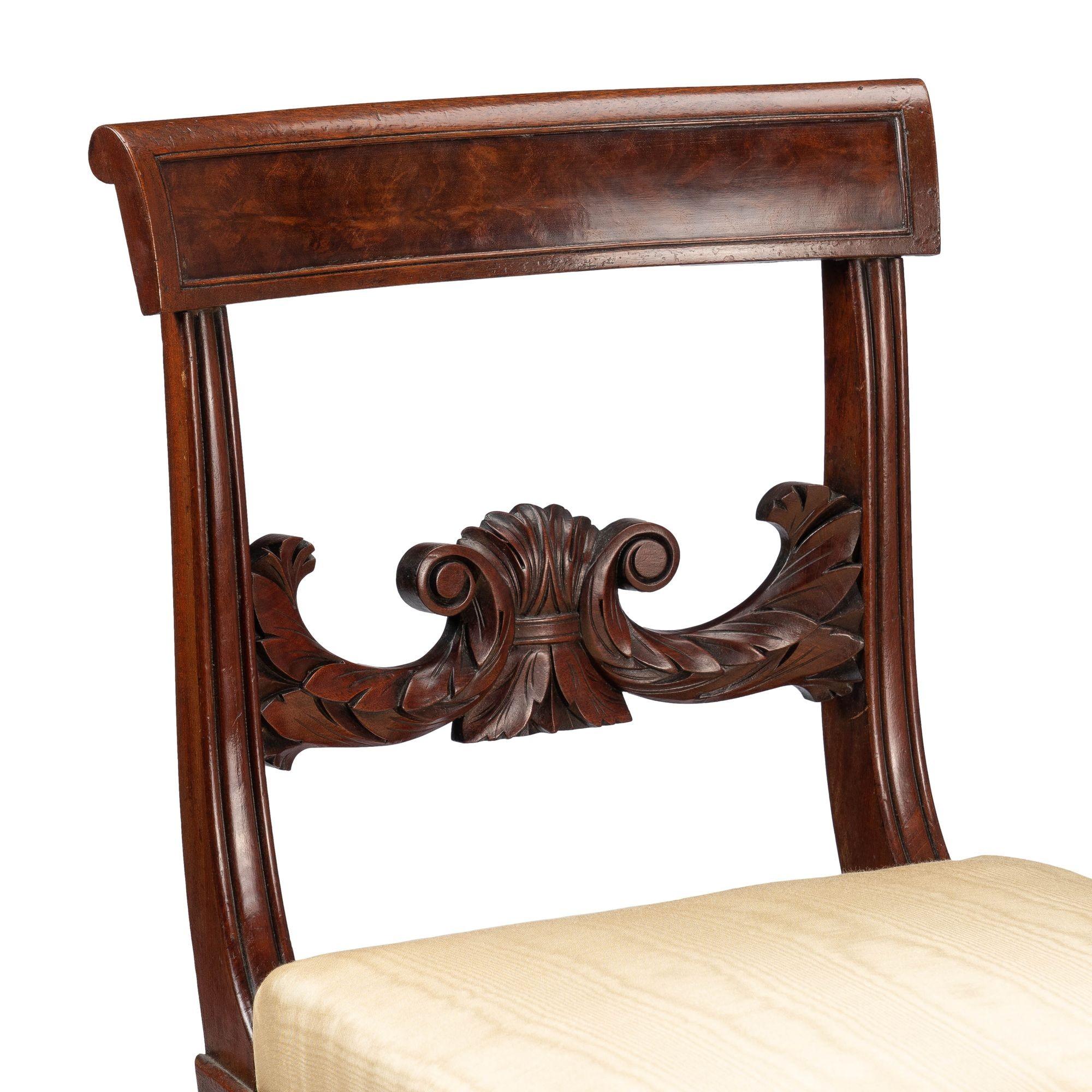 New York Neoclassic Klismos Side Chair in Honduran Mahogany, '1815' 5